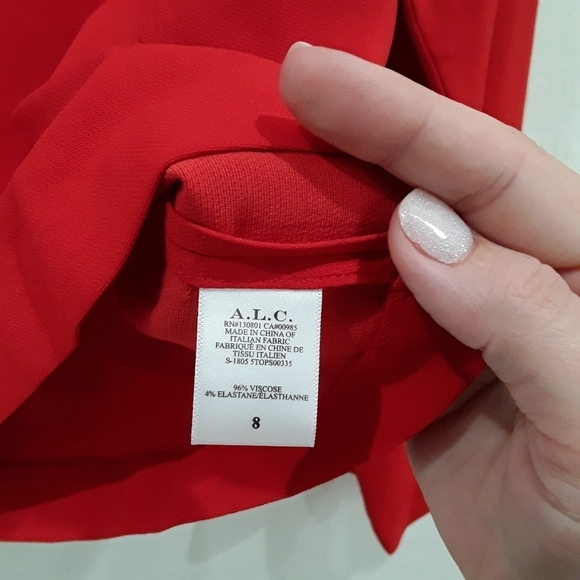 🆕 A.L.C. | NWT Red Wide Sleeve Blouse Top - Picture 4 of 5